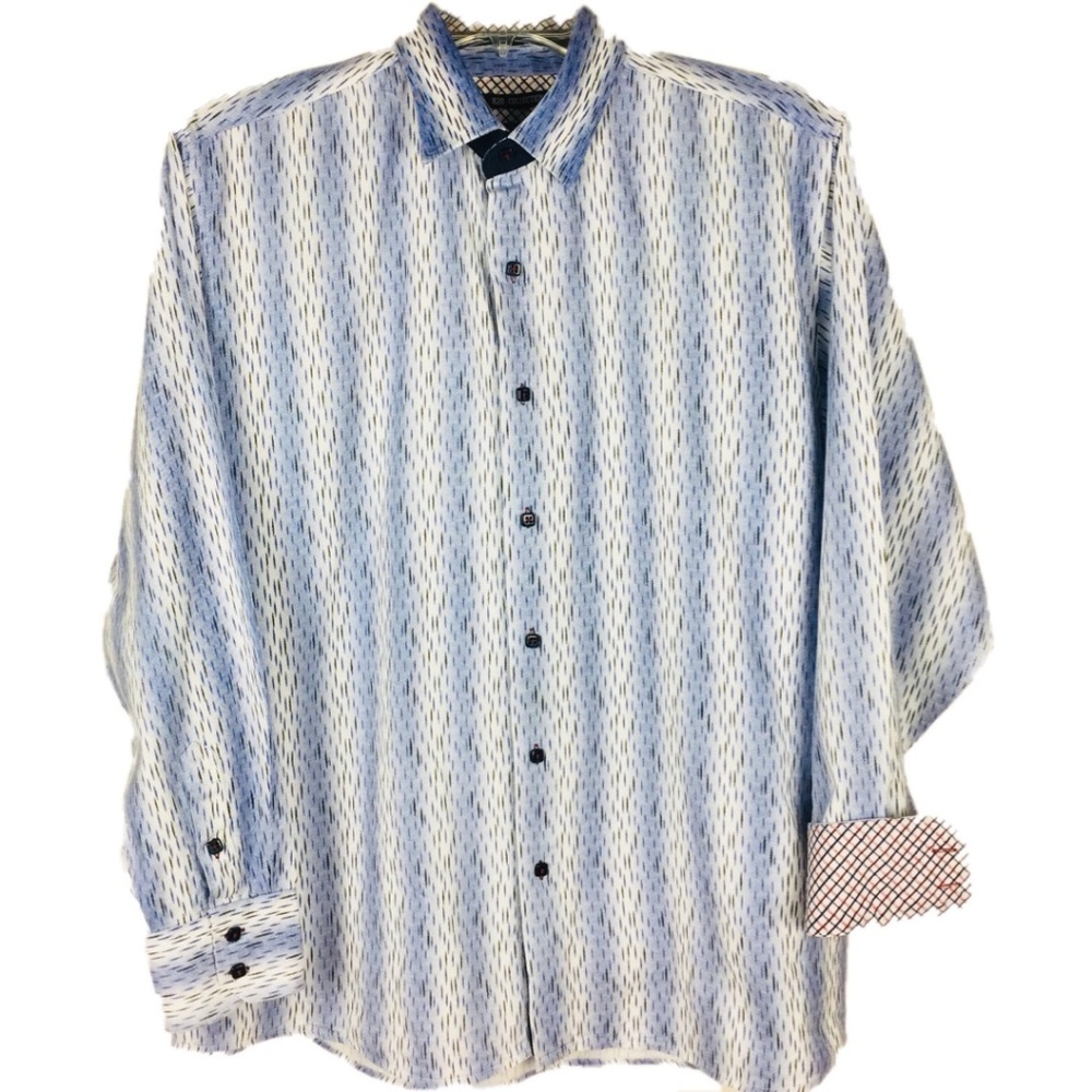 Men Shirt Long Sleeve Button Down Flip Cuff Sz XL